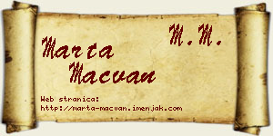 Marta Mačvan vizit kartica